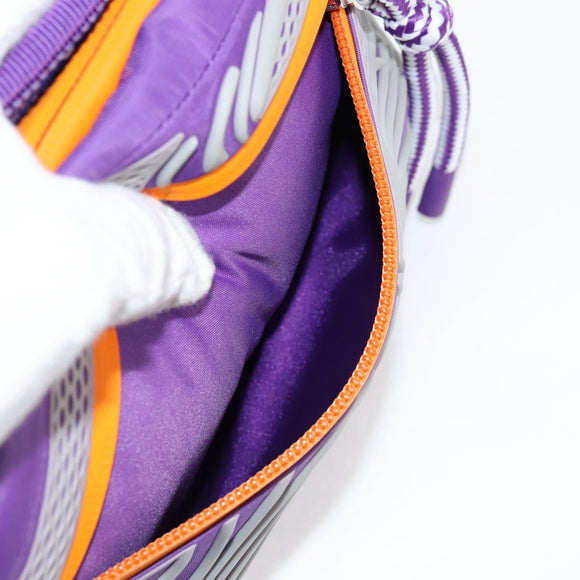 GUCCI Waist bag Nylon Silver Purple 752102 Auth 127885M