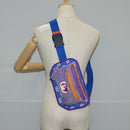 GUCCI Waist bag Nylon Silver Purple 752102 Auth 127885M-23