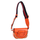 GUCCI Sherry Line Shoulder Bag Leather Orange Red Navy 726863 Auth 127887M-1