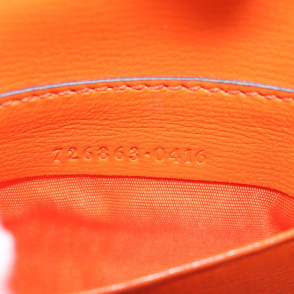 GUCCI Sherry Line Shoulder Bag Leather Orange Red Navy 726863 Auth 127887M