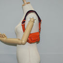 GUCCI Sherry Line Shoulder Bag Leather Orange Red Navy 726863 Auth 127887M-24