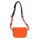 GUCCI Sherry Line Shoulder Bag Leather Orange Red Navy 726863 Auth 127887M-2