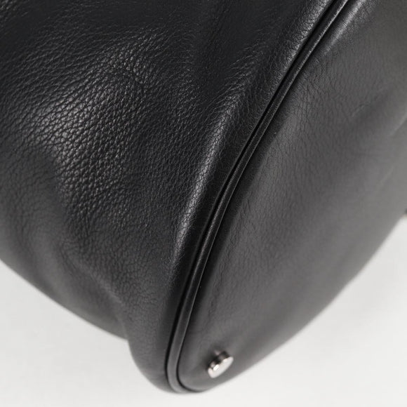BALENCIAGA Shoulder Bag Leather Black Auth 127888V