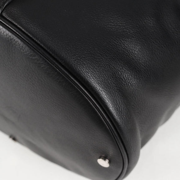 BALENCIAGA Shoulder Bag Leather Black Auth 127888V