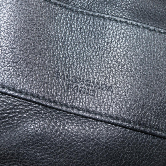 BALENCIAGA Shoulder Bag Leather Black Auth 127888V