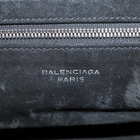BALENCIAGA Shoulder Bag Leather Black Auth 127888V