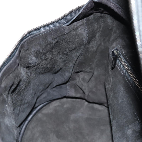 BALENCIAGA Shoulder Bag Leather Black Auth 127888V