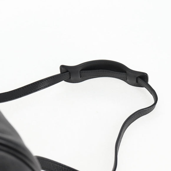 BALENCIAGA Shoulder Bag Leather Black Auth 127888V