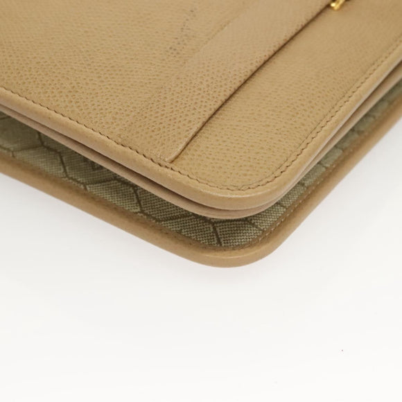 Christian Dior Shoulder Bag Leather Beige Gold Auth 127889