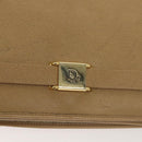 Christian Dior Shoulder Bag Leather Beige Gold Auth 127889-14
