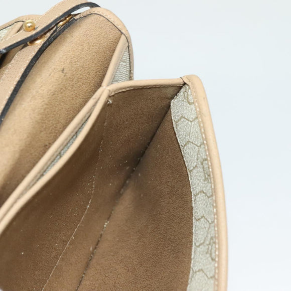 Christian Dior Shoulder Bag Leather Beige Gold Auth 127889