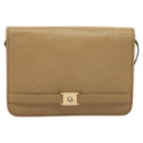 Christian Dior Shoulder Bag Leather Beige Gold Auth 127889-2