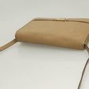 Christian Dior Shoulder Bag Leather Beige Gold Auth 127889-6