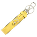 PRADA Key Holder Leather Yellow Auth 127891M-1
