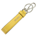 PRADA Key Holder Leather Yellow Auth 127891M-3