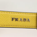 PRADA Key Holder Leather Yellow Auth 127891M-4