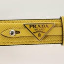 PRADA Key Holder Leather Yellow Auth 127891M-5
