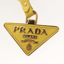PRADA Key Holder Leather Yellow Auth 127892M-4