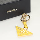 PRADA Key Holder Leather Yellow Auth 127892M-7