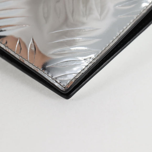 PRADA Wallet Patent leather Silver Auth 127893M