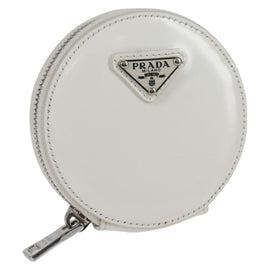 PRADA Coin Purse Patent leather White Auth 127894V