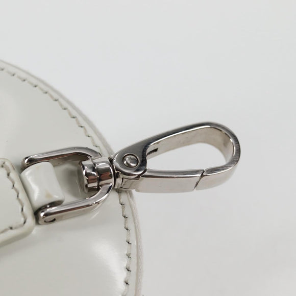 PRADA Coin Purse Patent leather White Auth 127894V