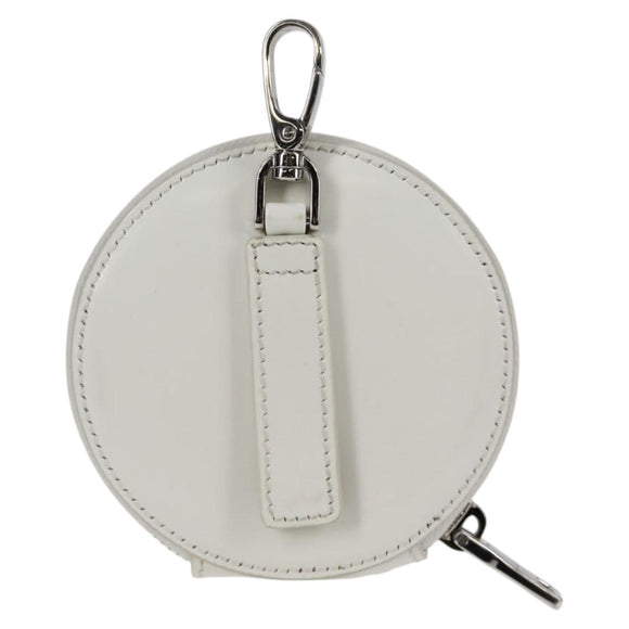 PRADA Coin Purse Patent leather White Auth 127894V