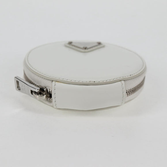 PRADA Coin Purse Patent leather White Auth 127894V