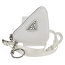 PRADA Shoulder Bag Nylon White Silver Auth 127895V-1