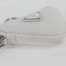 PRADA Shoulder Bag Nylon White Silver Auth 127895V-11
