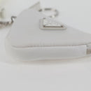 PRADA Shoulder Bag Nylon White Silver Auth 127895V-12