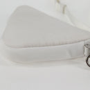 PRADA Shoulder Bag Nylon White Silver Auth 127895V-14