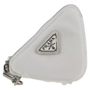 PRADA Shoulder Bag Nylon White Silver Auth 127895V-2