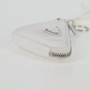 PRADA Shoulder Bag Nylon White Silver Auth 127895V-4