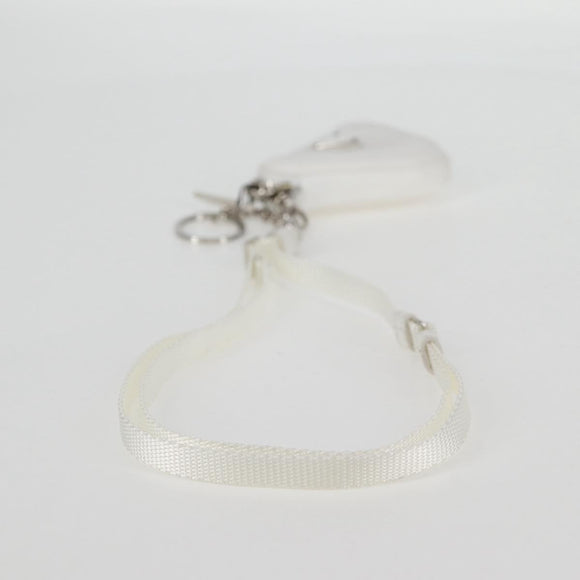 PRADA Shoulder Bag Nylon White Silver Auth 127895V