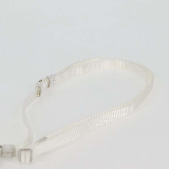 PRADA Shoulder Bag Nylon White Silver Auth 127895V