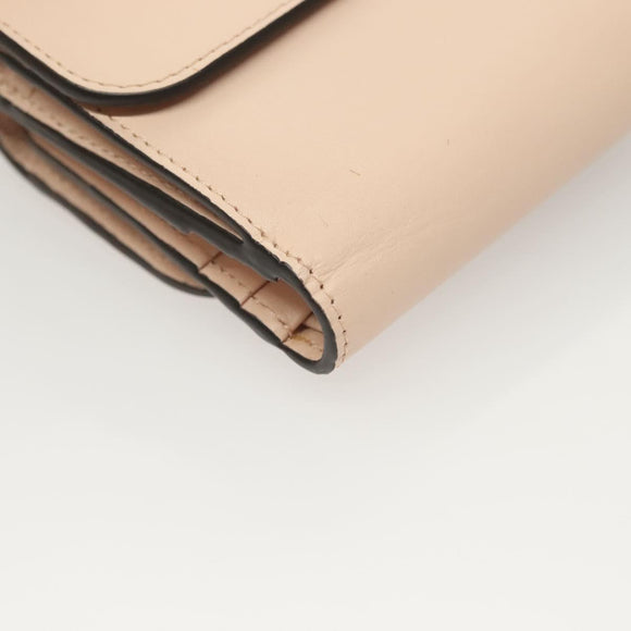 Chloe Wallet Leather Pink Gold Auth 127897V