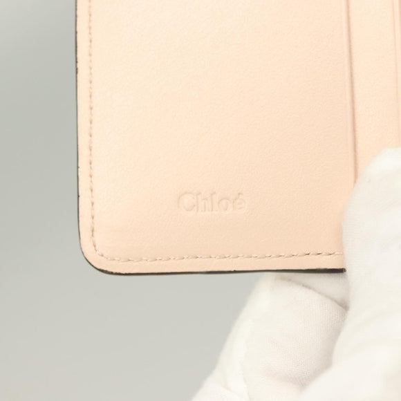 Chloe Wallet Leather Pink Gold Auth 127897V