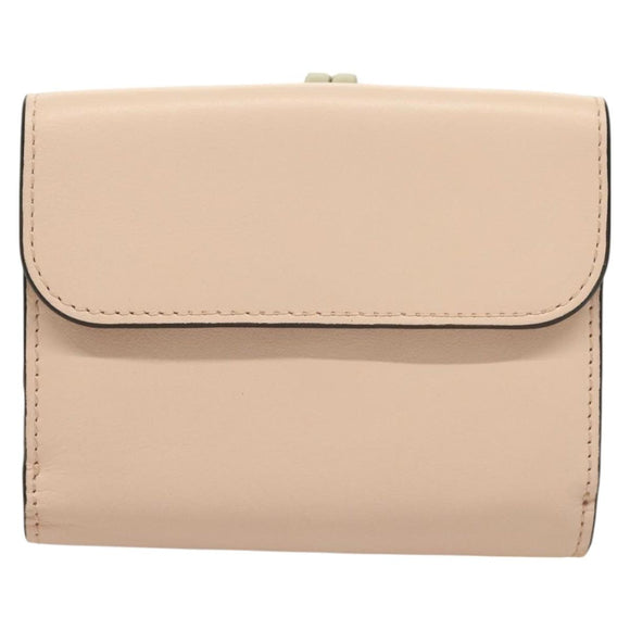 Chloe Wallet Leather Pink Gold Auth 127897V