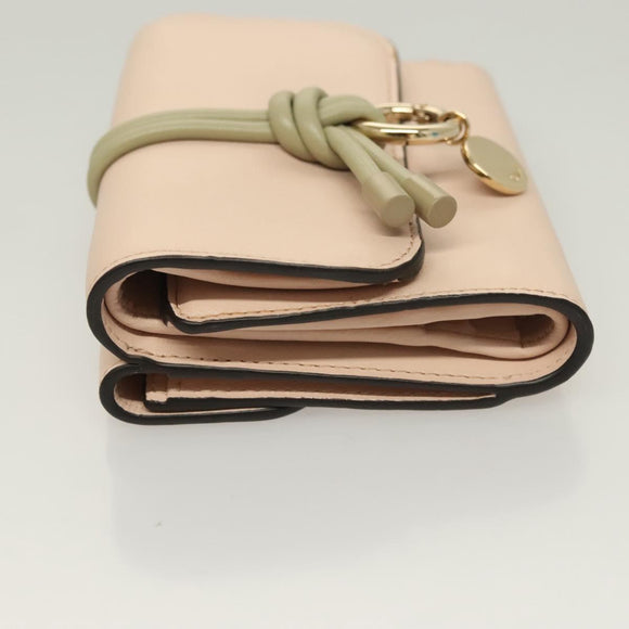 Chloe Wallet Leather Pink Gold Auth 127897V