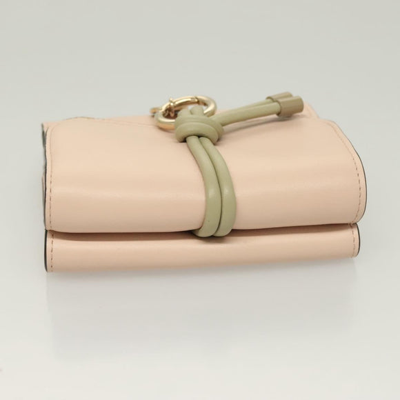 Chloe Wallet Leather Pink Gold Auth 127897V