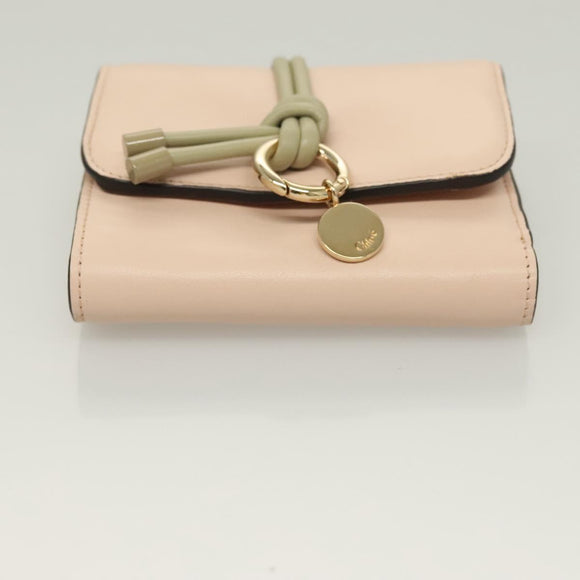 Chloe Wallet Leather Pink Gold Auth 127897V