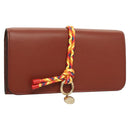 Chloe Wallet Leather Brown Gold Auth 127898V-1