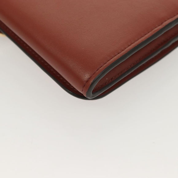 Chloe Wallet Leather Brown Gold Auth 127898V