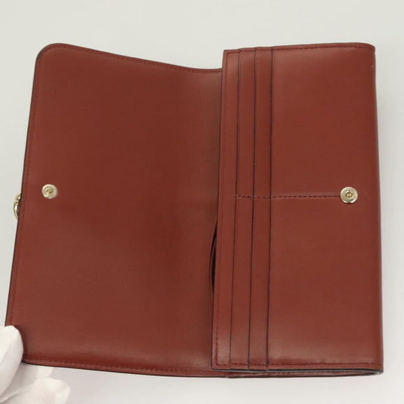 Chloe Wallet Leather Brown Gold Auth 127898V