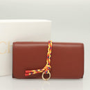 Chloe Wallet Leather Brown Gold Auth 127898V-12