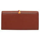 Chloe Wallet Leather Brown Gold Auth 127898V-2