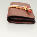 Chloe Wallet Leather Brown Gold Auth 127898V-3