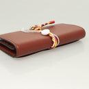 Chloe Wallet Leather Brown Gold Auth 127898V-5