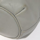 CELINE Shoulder Bag Leather Light Blue Gold Auth 127900-10